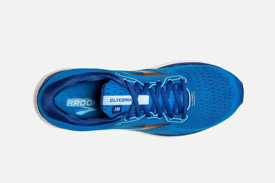 Brooks Israel Glycerin 18 Road Running Shoes Mens - Blue/Gold - XYB-194875